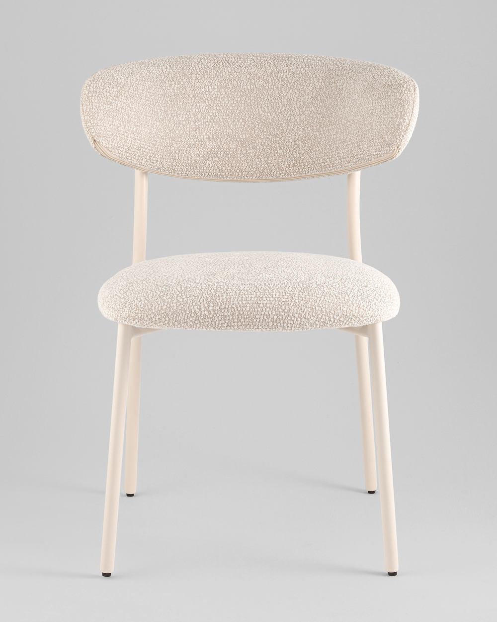 Стул обеденный Ayla серый белые ножки