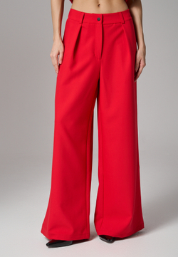 Брюки палаццо красные