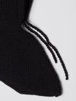 Капор женский вязаный черный