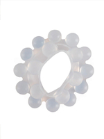 Эластичное эрекционное кольцо с двумя рядами шариков (Цвет: белый)