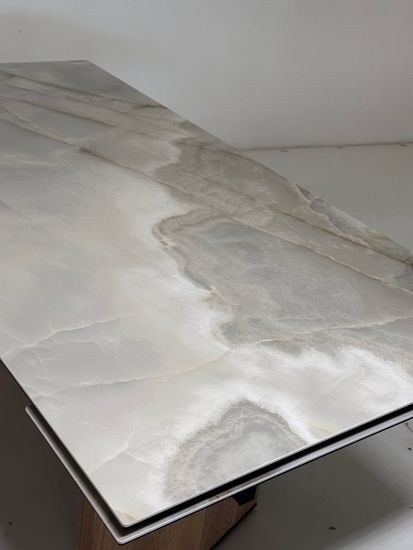 Стол МОЦАРТ 200 REX 769925, Бежевый мрамор, керамика / Дуб монтана