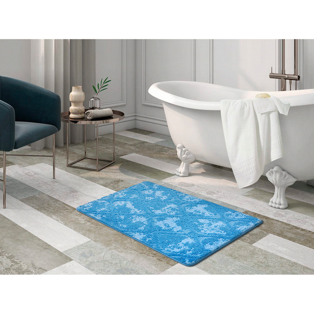 Коврик д/ванной Shahintex Vintage  60*100 синий (02)