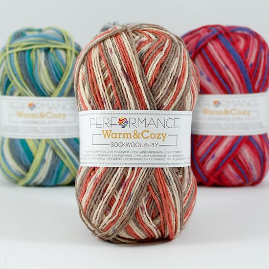 Пряжа Warm & Cozy 6-ply PERFORMANCE (75% шерсть супервош, 25% полиамид)