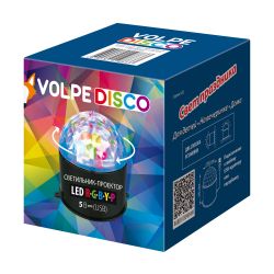 ULI-Q312 3W-RGBYP BLACK Светодиодный светильник-проектор. Многоцветный. USB провод в-к. Черный. ТМ Volpe