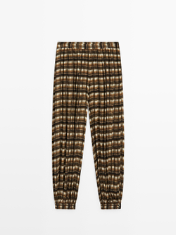 Massimo Dutti Свободные брюки-саруэль, горчично-желтый