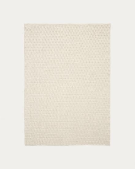 Ковер Mascarell из хлопка и полиэстера белого цвета 160 x 230 см