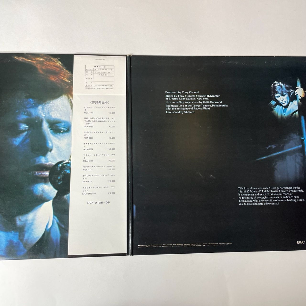 Винтажная виниловая пластинка LP David Bowie Live (Japan 1974) (Obi) (Promo)
