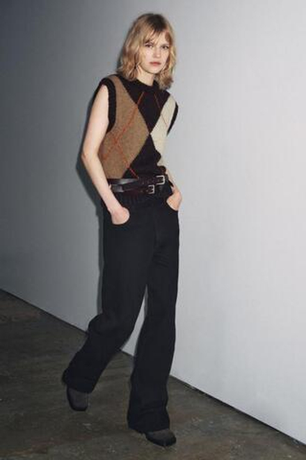 ZARA ДЖИНСЫ ZW COLLECTION СО СРЕДНЕЙ ПОСАДКОЙ, ЧЕРНЫЙ