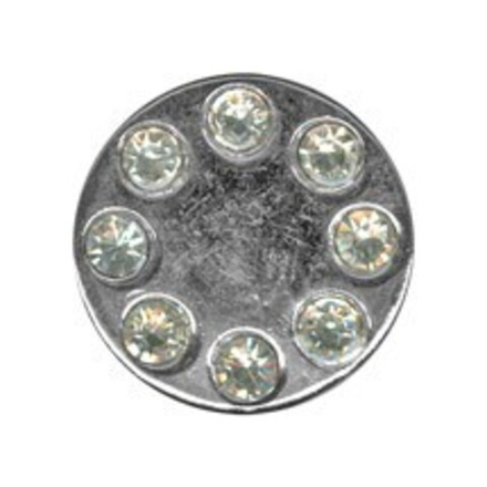 Пуговица "BLITZ" джинсовая со стразами, 16 мм, №04 никель