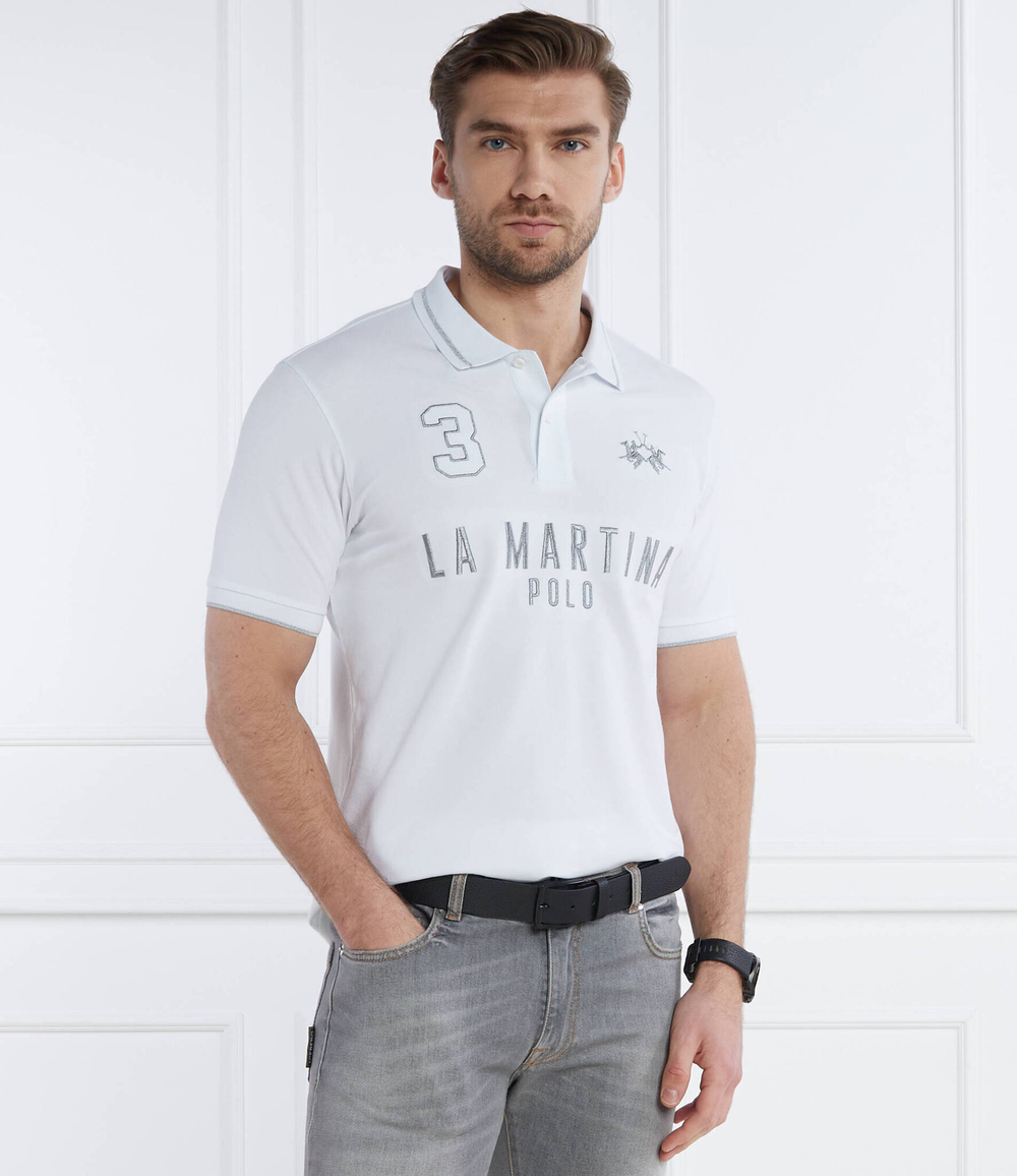 Поло La Martina - белый(YMP320 PK001)