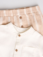 Рубашка и штаны в комплекте для малышей Next E60-100, Белый, Бежевый