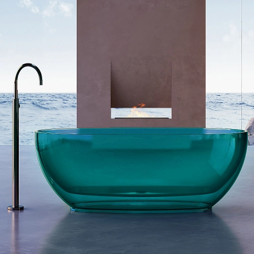 Ванна Abber Kristall AT9703Aquamarin 170x75 бирюзовая прозрачная