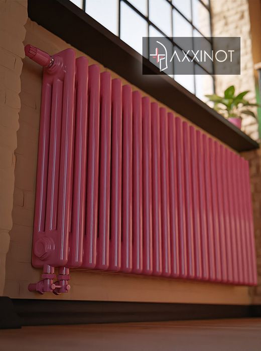 Axxinot Sentir 3057 - трехтрубный трубчатый радиатор высотой 570 мм, нижнее подключение с термовентилем