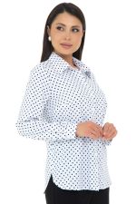 Рубашка Деловой стиль (горошек,вайт) Diolche