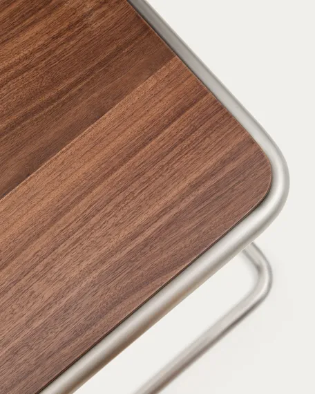 Журнальный столик Tarsel из 100% орехового шпона с конструкцией из матовой стали