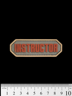 Шеврон Instructor PVC. Коричневый на сером