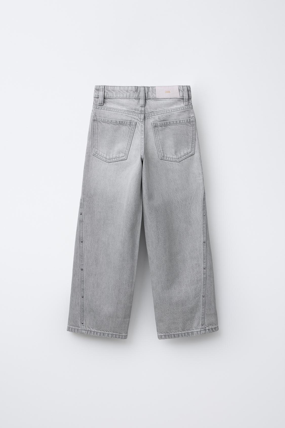 ZARA ДЖИНСЫ WIDE LEG СО ЗВЕЗДАМИ, СЕРЫЙ