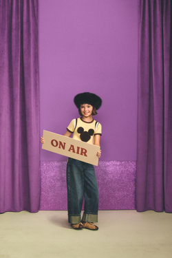 ZARA Х DISNEY ДЖИНСЫ WIDE FIT С СИЛУЭТОМ МИККИ, СИНИЙ