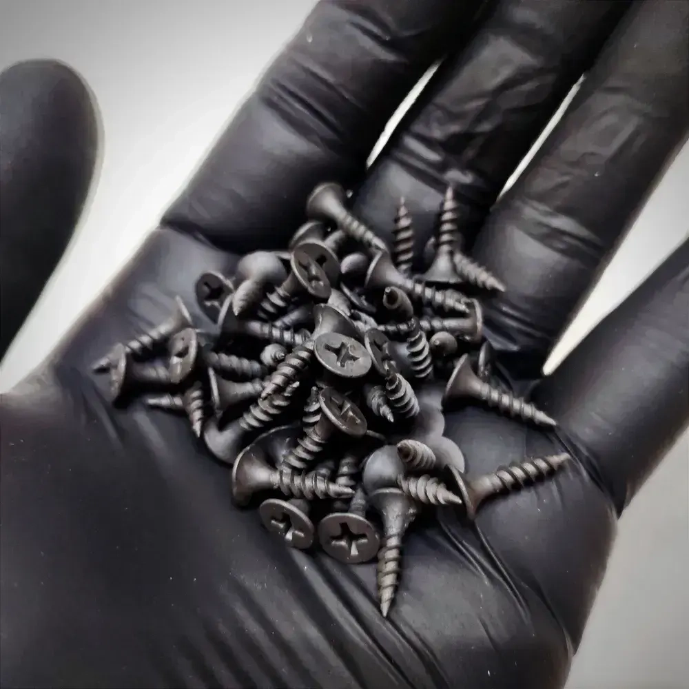 Шуруп - саморез 3,5*16мм универсальный - 50 штук (по металлу, дереву, гипсокартону) шлиц Ph-2 (цвет - черный)