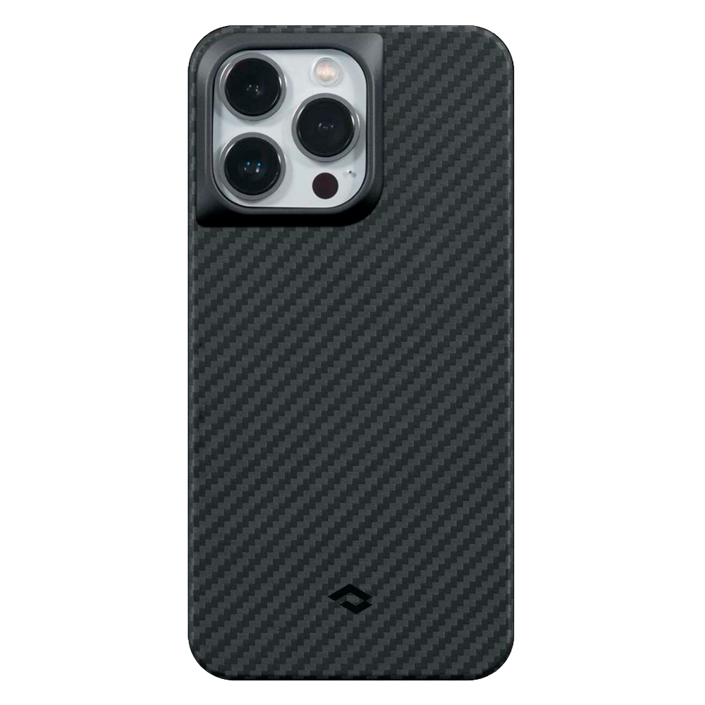 Чехол из арамидного волокна с поддержкой MagSafe PITAKA MagEZ Case Pro 3 1500D для iPhone 14 Pro, Black / Grey Twill (Cаржевое переплетение)