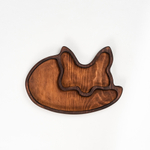 Менажница деревянная из сибирского кедра для подачи блюд и закусок с гравировкой "ЛИСИЦА". MG107