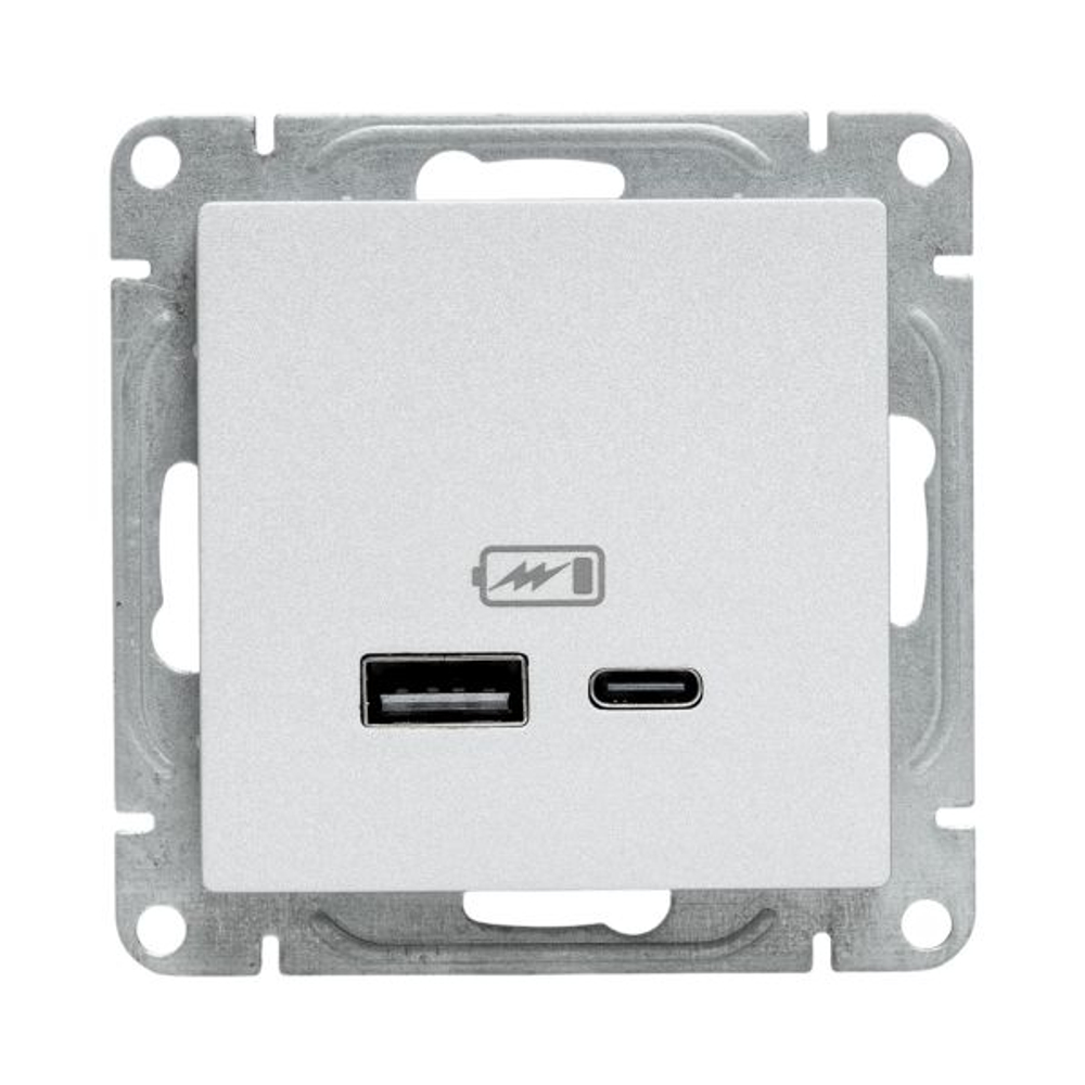 Механизм розетки USB-A+С, алюминий Эпика EKF