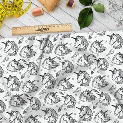 Ткань блэкаут единороги