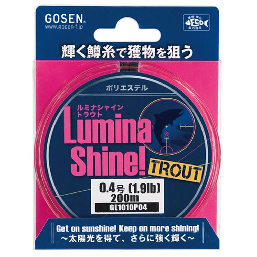 Леска Gosen Polyester LS Trout 200м Pink D-0.4 (0,104mm) 0,86kg