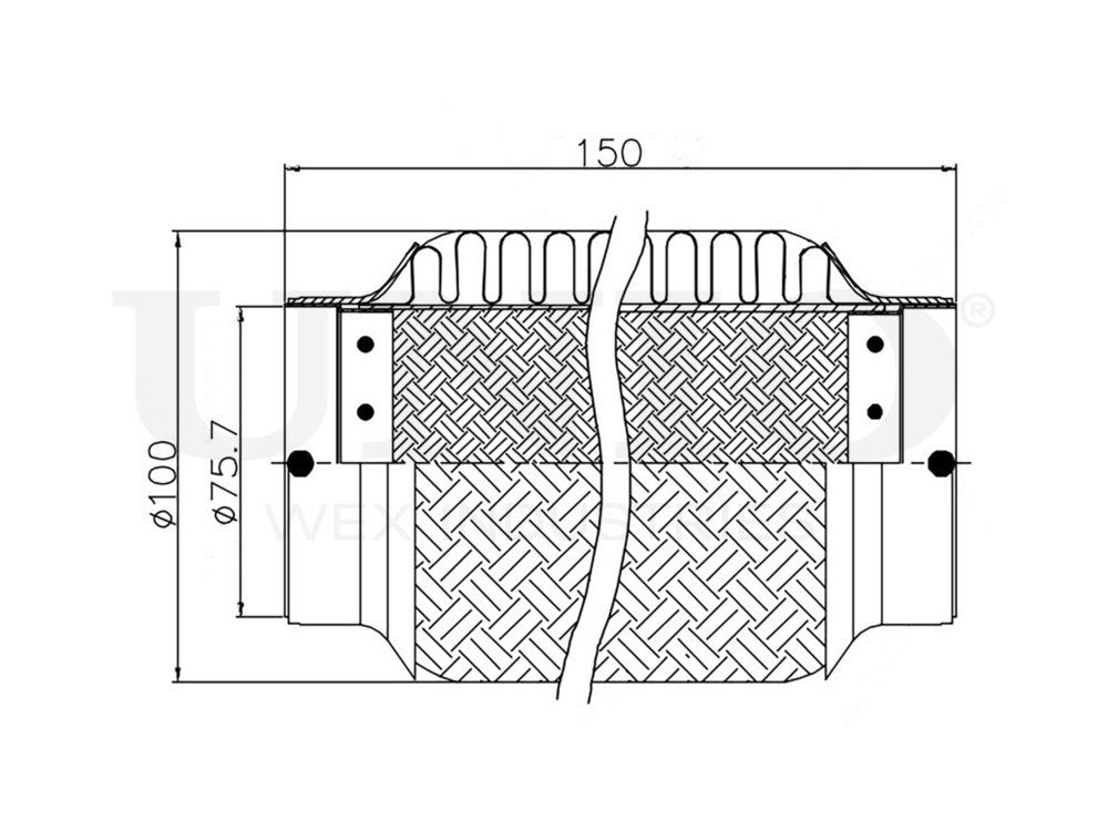 Гофра глушителя 75x150 мм InnerBraid UNIO EXP-75150