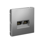 ARTGALLERY РОЗЕТКА двойная компьютерная RJ45+RJ45, кат.6А, механизм, СТАЛЬ