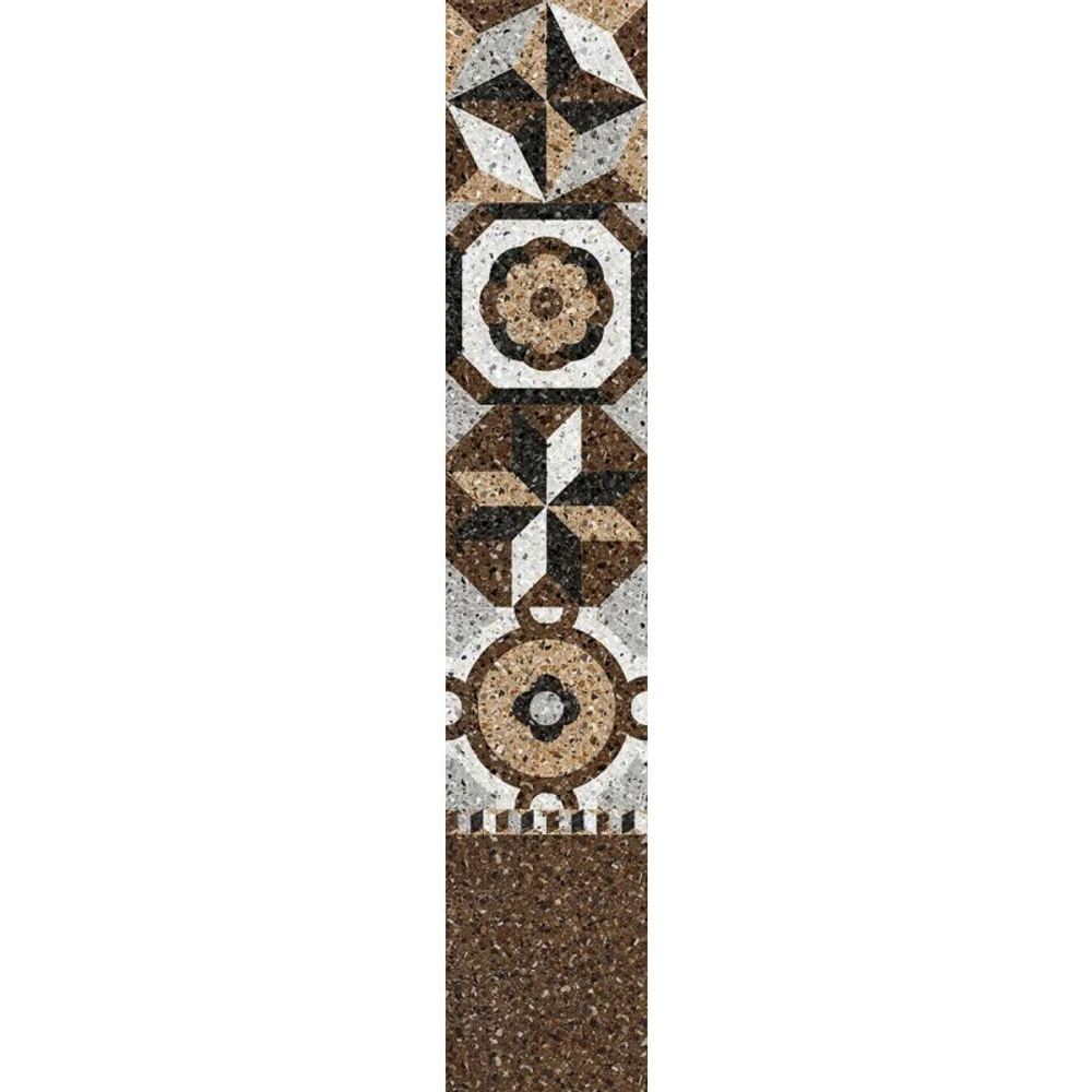 Панель ПВХ фотопечать Террацо темный узор 2 2700х250мм