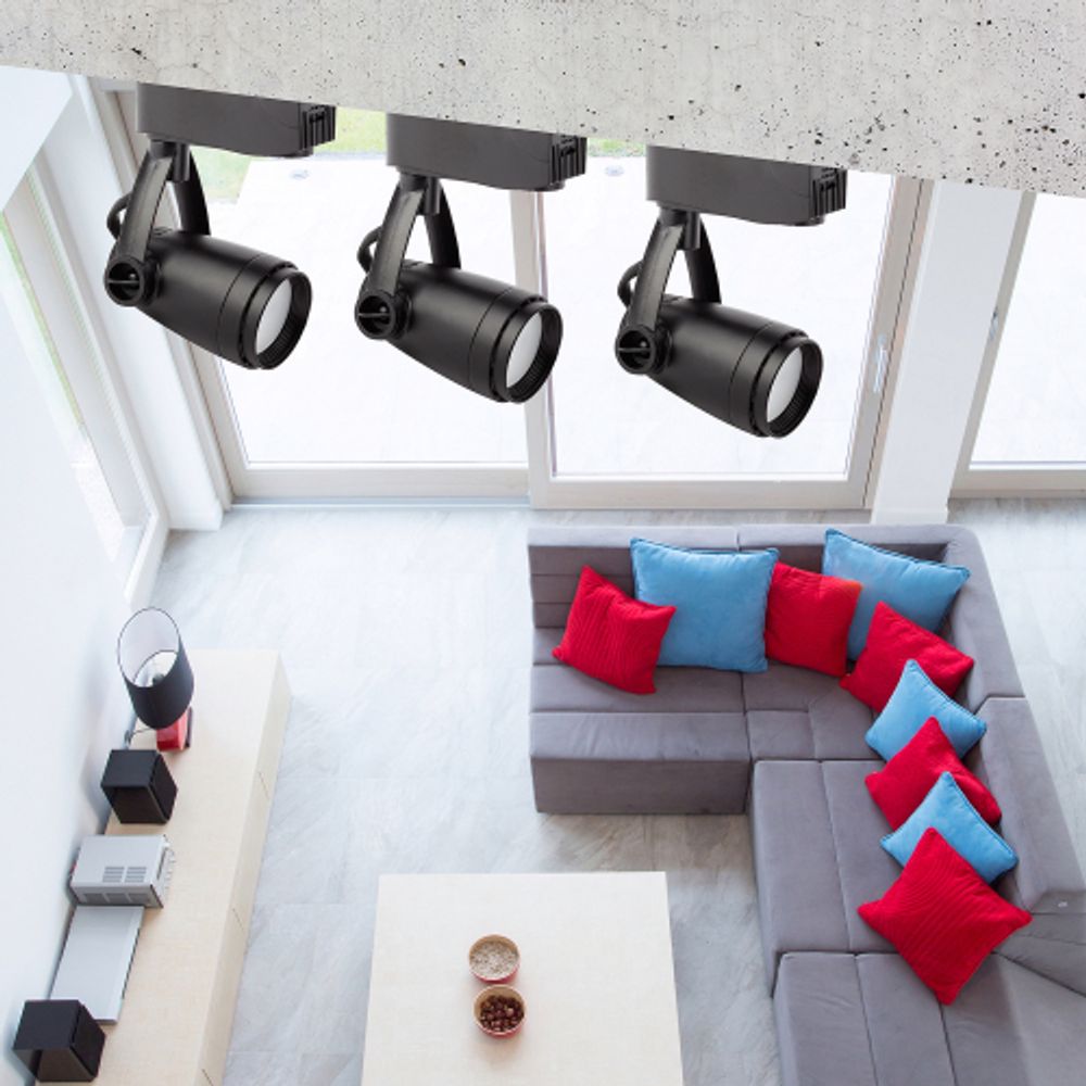 Трековый светильник однофазный ЭРА TR12-GU10 BK под лампу GU10 черный | Однофазные светильники под лампу