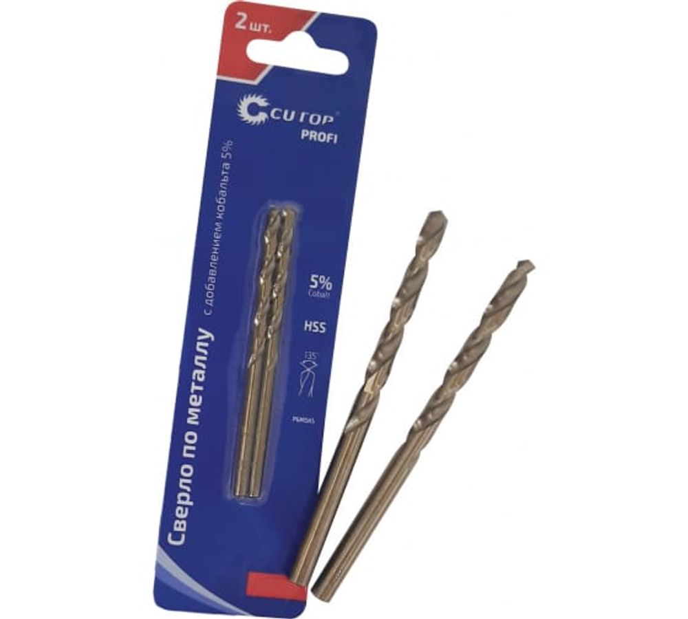 48-361 Сверло по металлу CUTOP Profi с кобальтом 5% 2,8 x 61мм, 2 шт