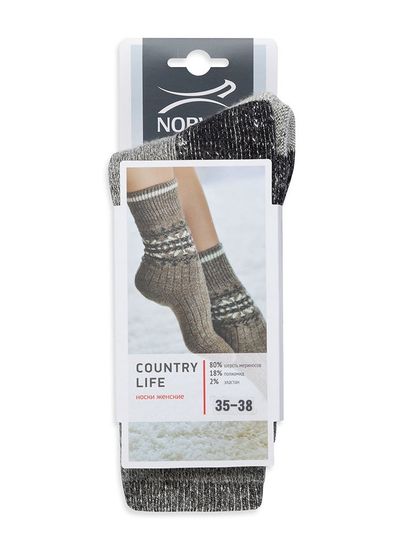 Термоноски женские Norveg Country Life высокие 9CLSW-218,серый