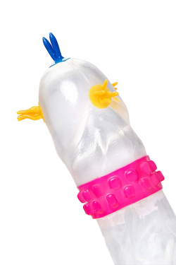 Стимулирующий презерватив  Ночная лихорадка  с ароматом персика - 1 шт.