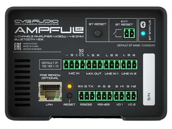 CVGAUDIO AMPFUL-4/BT профессиональный 4-х канальный усилитель
