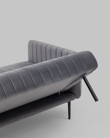 Диван прямой Дрезден велюр серый