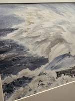 Картина авторская акварельная в паспарту 30х40 см на стену для интерьера "Шторм"