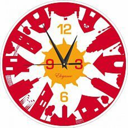 Часы настенные из стекла СО1-14 "Город"