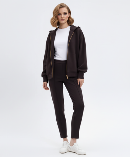 TWINSET Куртка споривная на молнии с капюшоном