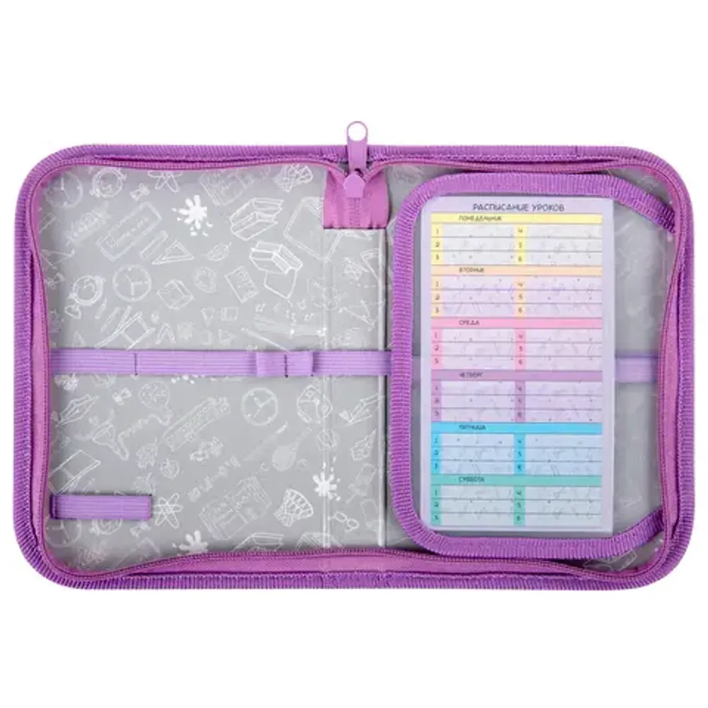 Пенал 1 отделение 190*130 Пифагор Cats greetings, откидная планка, ткань