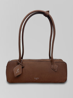 Сумка-багет 506 замшевая однотонная на молнии/Коричневый