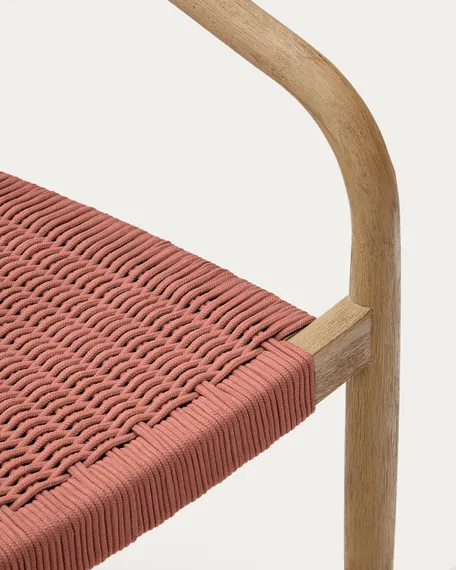 Стул Glynis массив эвкалипта с розовым сиденьем
