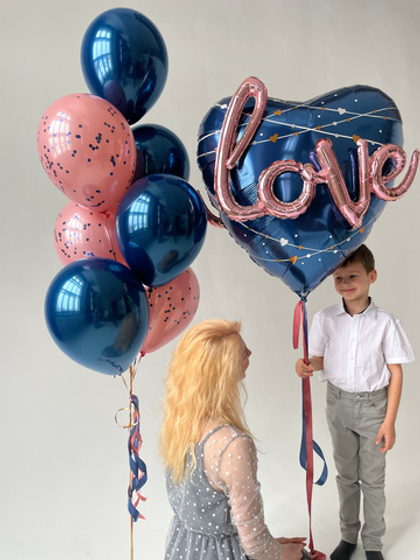 "Сапфировое сердце" (набор из 8 шаров для девушки) №2121