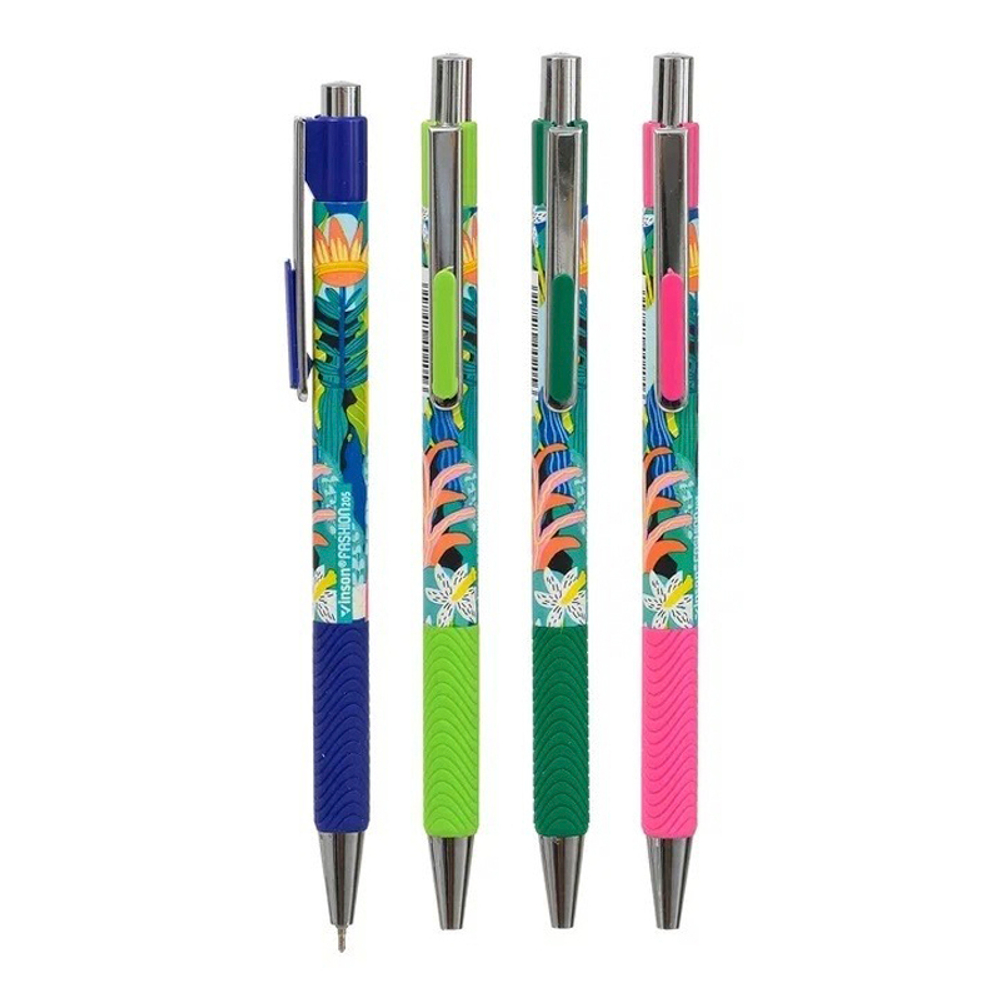 Ручка шариковая, автоматическая, Vinson, синие чернила, серия "Tropical", 24 шт