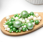 Шарики кранч бело-зеленый микс 100 гр.