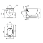 Унитаз подвесной Ideal Standard iLifeO, смыв HydroTwist, (выставочный образец)+сиденье