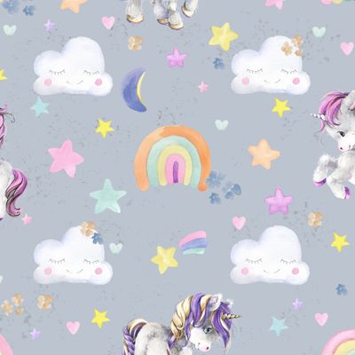 Единороги и радуга акварельный принт