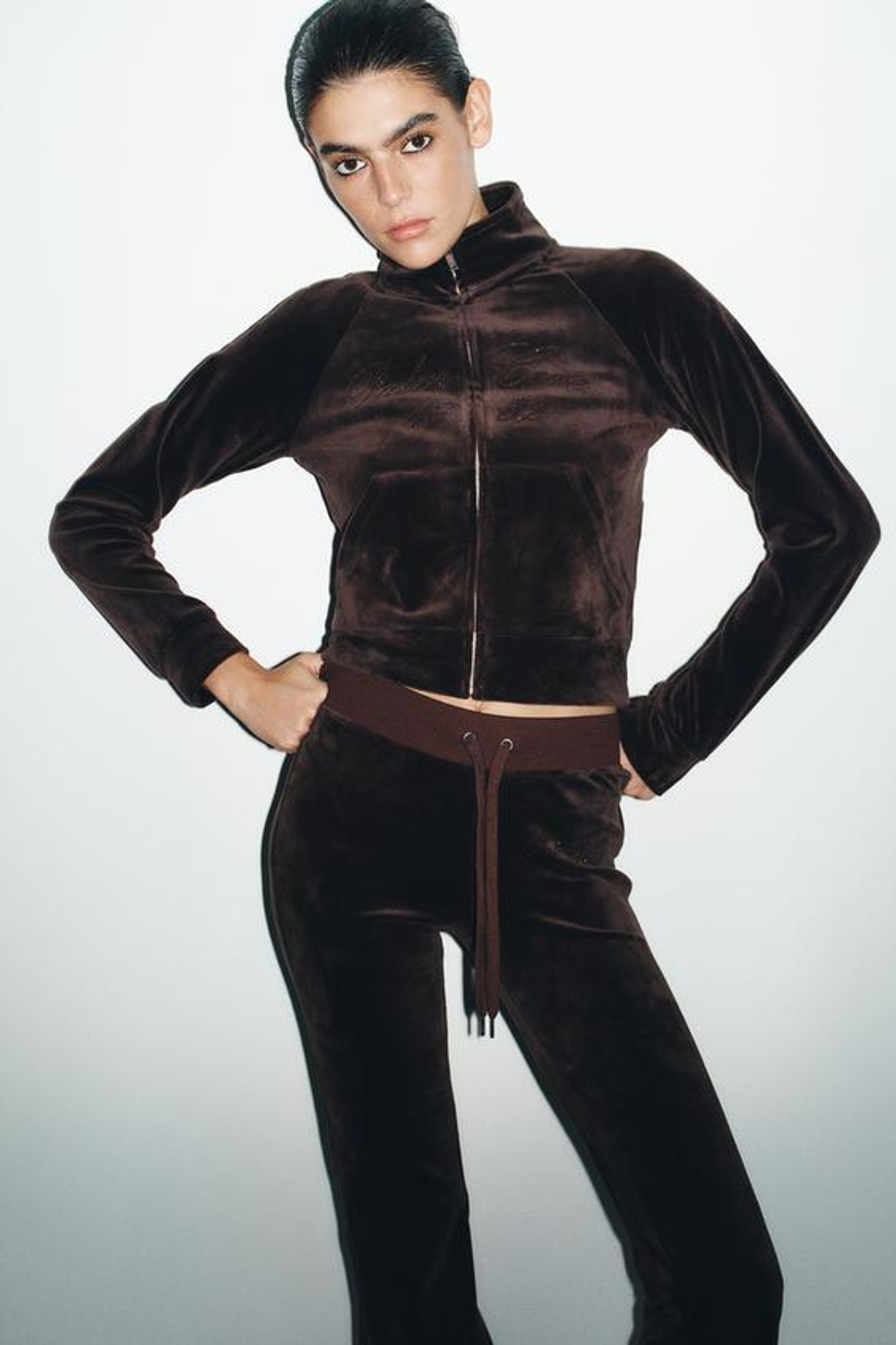 ZARA БАРХАТНЫЕ БРЮКИ, КОРИЧНЕВЫЙ