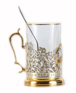 Подстаканник РЖД с позолотой